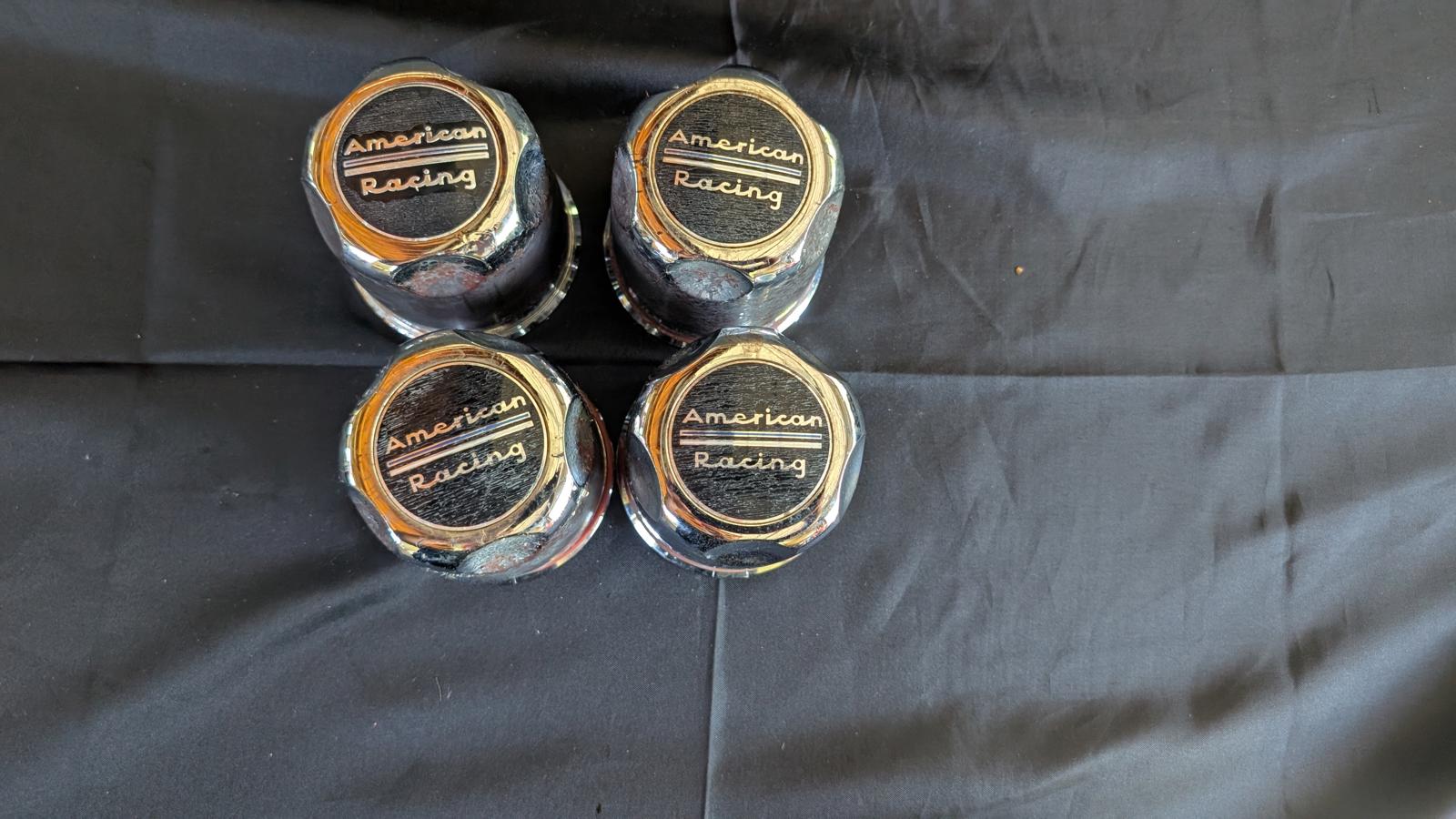 Set of 4 Vintage American Racing Push-Through Center Caps