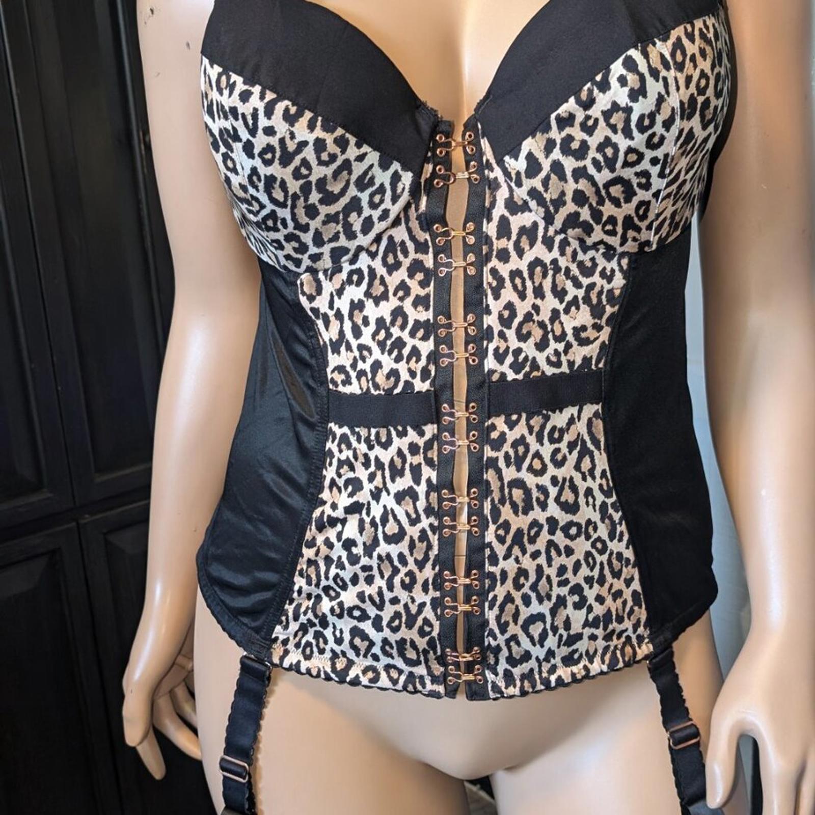 Lane Bryant Leopard Print Corset with Garter Straps - Size 22/24