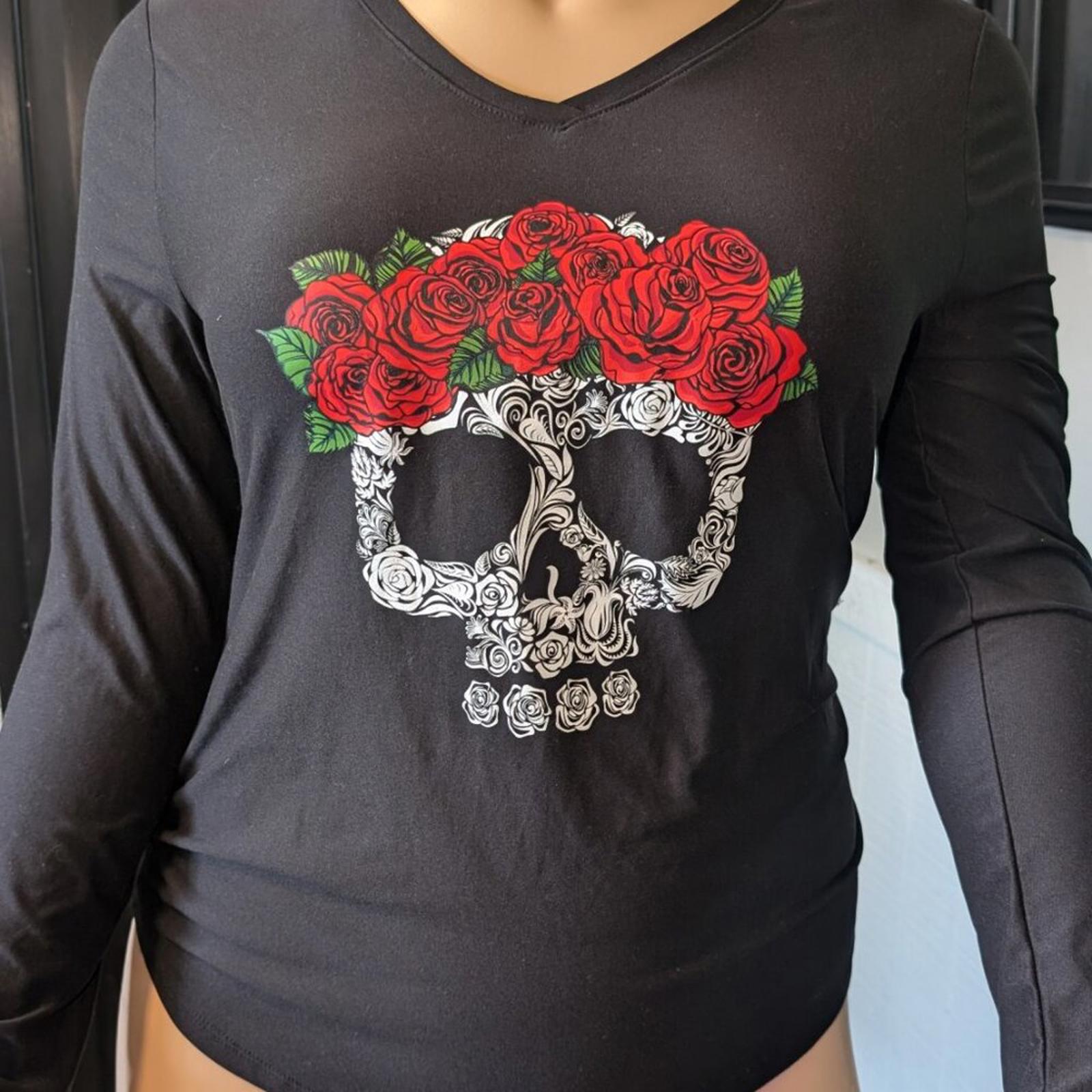 No Boundaries Floral Skull Long Sleeve Top - Size 3X (21) NWOT