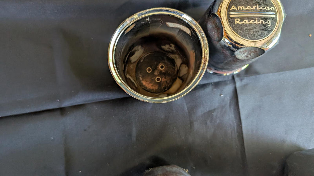 Set of 4 Vintage American Racing Push-Through Center Caps