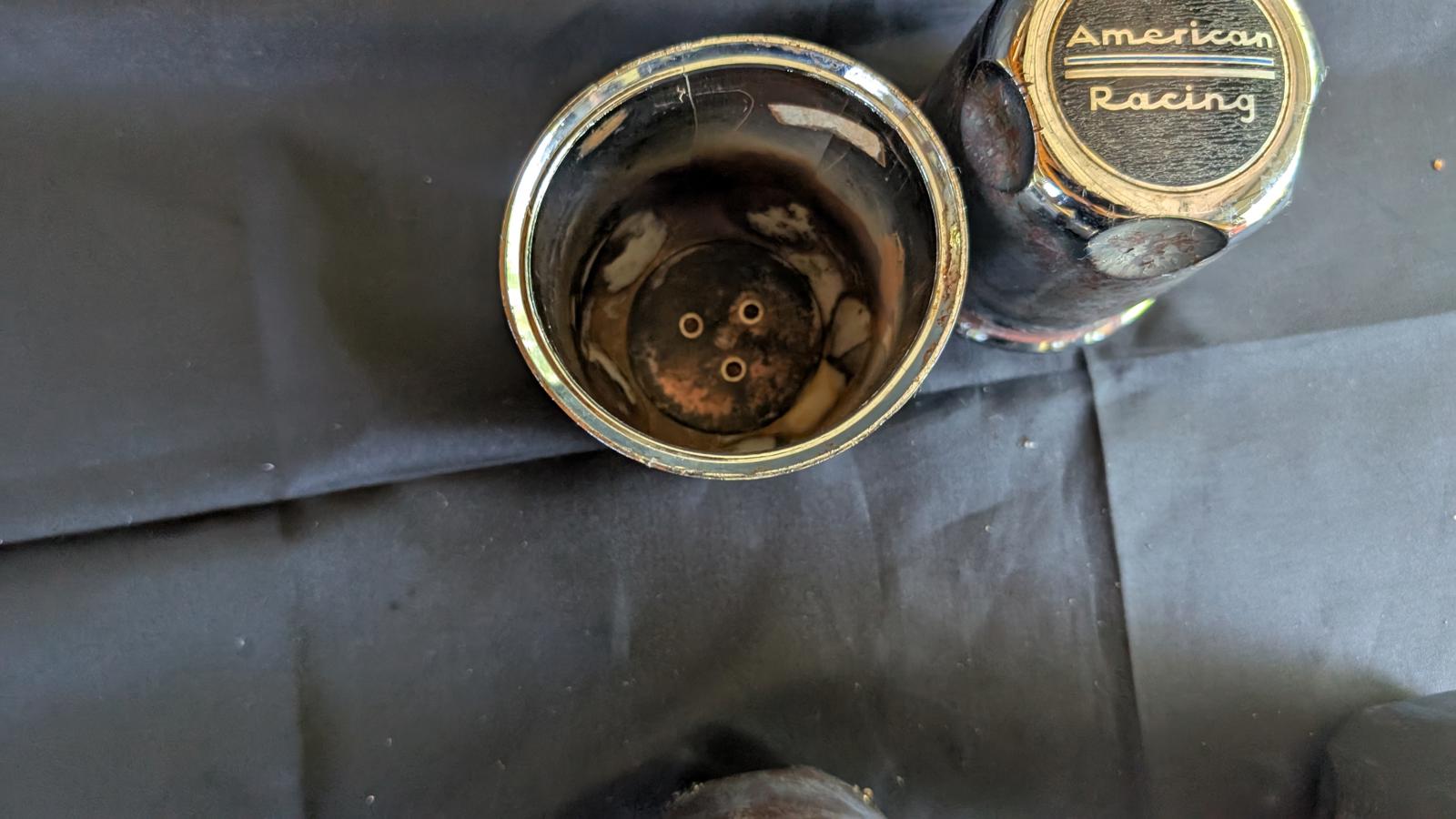 Set of 4 Vintage American Racing Push-Through Center Caps