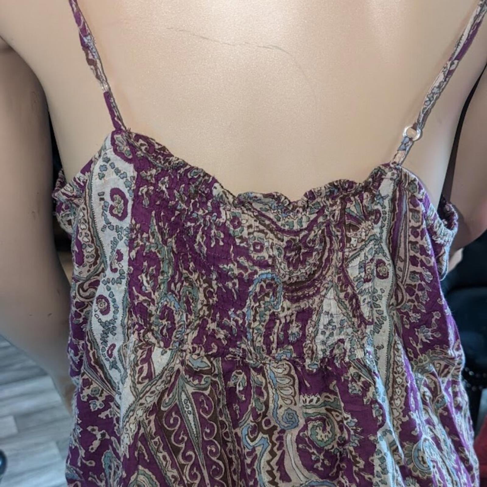 Dots Paisley Print Spaghetti Strap Top (Size XL, fits up to 3-4X)